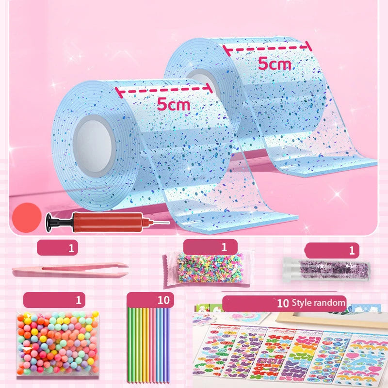 PET Nano Glue DIY Blow Bubble Nano Tape Nano Glue Double Sided Tape Nano Tape Sticky Ball Tape DIY Crafts Tape Toys Kids