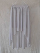 SETWIGG Summer Bohemian Style Dip Hem Long Chiffon Skirts Elastic Waist High Low Long Pleated Asymmetric Chiffon Skirts 15 Color