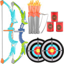 SucceBuy Kids Bow and Arrow Set LED Light Up Archery Toys Set with 10/20 Suction Cup Arrows Target & Quiverfor Kids Ages 4-12