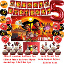 Cartoon The Incredibles Theme Boy Birthday Party Latex Balloons Cake Topper Banner Background Baby Shower Supplies For Kids Gift