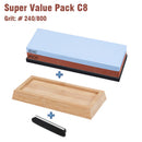 XITUO Kitchen Knife Sharpener Whetstone Quick Sharpening Stones  Water Grinding Stone 2-IN-1 2000 5000 10000 grit Accessories