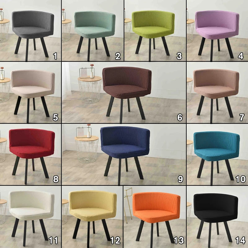 Triangle Chair Cover Elastic Fully Wrapped Curved Thickened Washable Backrest Integrated Home Restaurant Semicircle Stool Cover