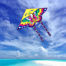 Butterfly Flying Kite Butterfly Triangle Kite Colorful Butterfly Kite Toy Outdoor Sports Butterfly Flying Kite with 15M Kite