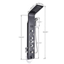 Black Bathroom Shower Panel SPA Massage Jet Shower Column LED Display Stainless Steel Shower System