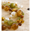 Yhpup New Arrivals Simulated Pearls Resin Acrylic Round Beads Chain Handmade Necklace Stainless Steel Trendy Jewelry Waterproof
