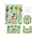 2024 New Christmas Snowman Print Toilet Bathroom Mat And Shower Curtain Four-Piece Set Bathroom Ornaments Fun Decorative