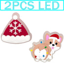 1-5PCS New Christmas LED Shoe Charms,Cute Santa Claus Cat & Dog Pin Accessories for Sandals,Shoe Clogs Buckle Christmas Gifts