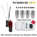 For Bambu P1P/X1C  Hotend Kit Hardened Steel Nozzle for Bambulab P1s Upgrade Hotend With Fan Complete for Bambu Lab X1 Carbon