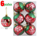 6cm Weihnachtsbaumkugel Bunte bemalte Kugeln Hängende Anhänger Ornamente Weihnachten Neujahr Party Heimdekoration Zubehör