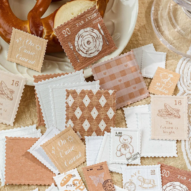 20pcs/lot Kawaii Stationery Stickers Interpaper Stamps DIY Junk Journal Paper stickers Planner Decorative Mobile stickers