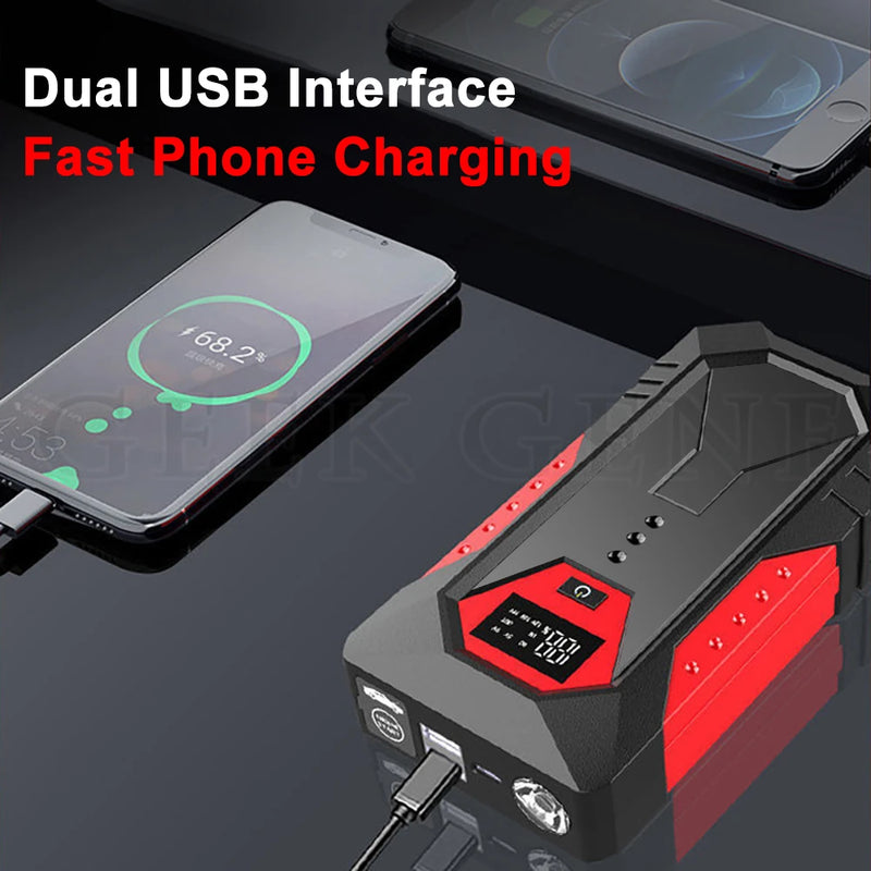 Portable Car Jump Starter 18000mAh Power Bank Car Booster Charger 12V Starting Device Petrol Diesel Car Emergency Booster