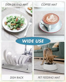 Coffee Machine Mat Rubber Backing Water-Absorbent Dish Drying Pad Kitchen Worktop Drainage Mat Home Decor