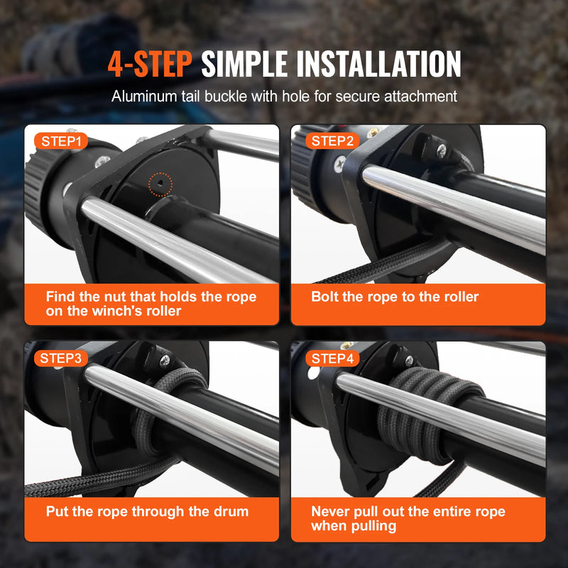 SucceBuy 26500/32000Lbs Synthetic Winch Rope Truck Boat Replacement Line Cable Rope with Forged Hook ATV Car Outdoor Accessories