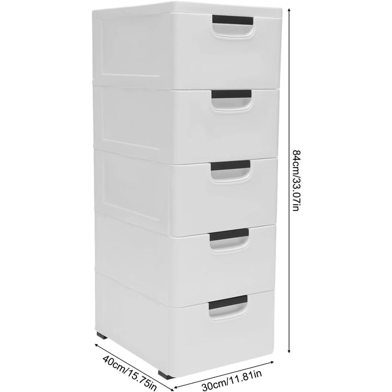 Plastic Drawers Storage Cabinet Mobile Cabinet, 15.7"D X 11.8"W X 33"H Closet Drawers Bins Home Storage Container Tower, White