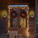 Resin Christmas Tree Night Light, Vintage Green Christmas Tree Wall Plug in Night Light, Hand Painted Resin Nightlight