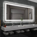 LUVODI Large Illuminate Mirror Bathroom Double Sink Mirror Full Length Dressing Salon Mirror with 3 Color Lights Dimming