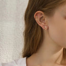 Drperfect Cartilage Earring Stainless Steel Stud Earrings for Women Men Flower Heart Leaf Hypoallergenic Screw Back Earrings