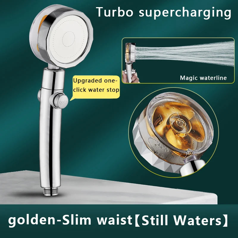 1PC Turbocharged Shower Head Handheld High Pressure Shower Head Enhanced Water Leakage and Anti Drop Household Shower Head