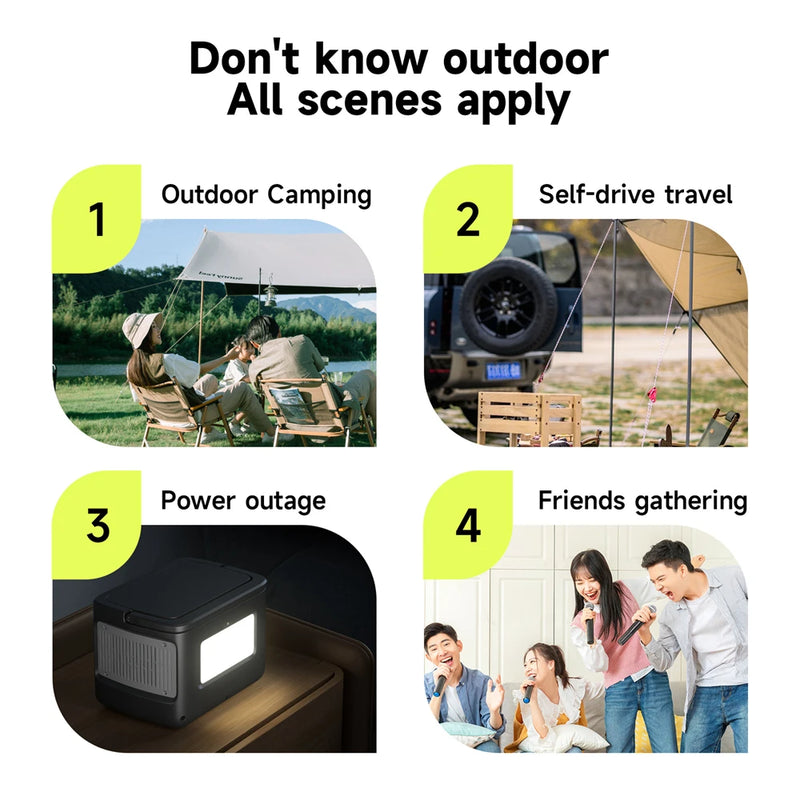 600W Portable Power Station 200-240V 622Wh Solar Generator For Outdoor Camera Drone Emergency Power Supply Home Car Drone Laptop