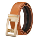Men's Belt Genuine Leather Belts For Male Cowhide Strap Ratchet Golden Color Automatic Buckle Luxury Brand High Quality Fashion