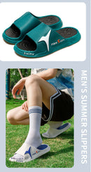 Fashion&Sport Men's Slippers PVC Soft Sole Non-slip Slides Casual Outdoor Beach Flip Flops Home Bathroom Couples Slippers New Sa