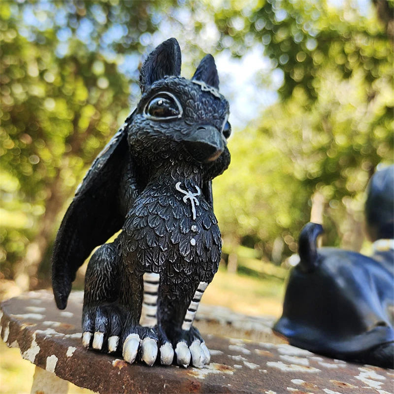 1pc Halloween Magic Black Dragon Snake Griffin Unicorn Mysterious Witches Statue Home Decor Figurine Christmas Desk Ornaments