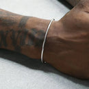 Silberfarbenes Titan-Stahl Schlangenkette Armband für Herren Hip Hop Einfaches Edelstahlarmband für Damen Retro Schmuck