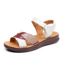 New genuine leather soft sole comfortable sandals with leaf logo Mom's shoes Women's sandals Office hiking Summer hot selling