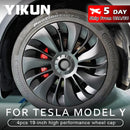 4PCS Hub Cap Performance Replacement Wheel Cap 19 Inch Automobile Hubcap Full Rim Cover Accessories for Tesla Model Y 2018-2024