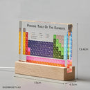 Periodic Table of The Elements with USB Light Wooden Base Desk Decoration Chemical Element Display Home Decor Ornament Crafts