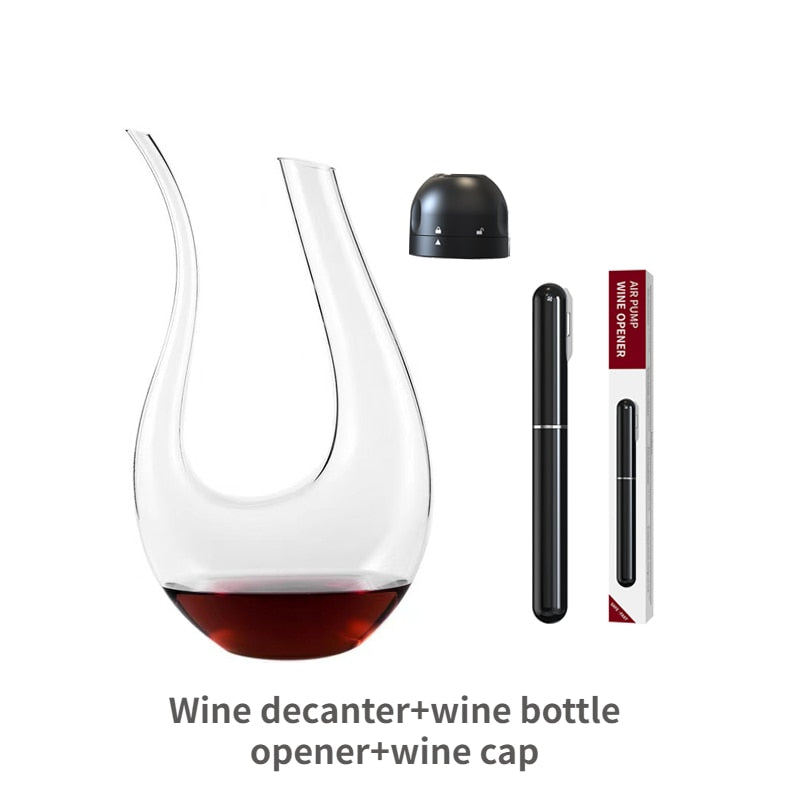 1000ML High Grade Crystal U-shaped Wine Decanter Gift Box Harp Swan Decanter Creative Wine Separator Wine Set R