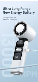 4000mAh Rechargeable Handheld Turbo Fan 199 Gear Wind Speed Semiconductor Refrigeration Cooling Fan Portable Personal Fan