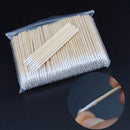 100/300 PCS/Ear Care Clean Wood Handle Pointed Tip Head Cotton Semi Permanent Eyebrow Eyelash Tattoo Thread Beauty Makeup Remove