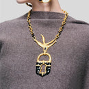 Vintage Baroque Style Alloy Facial Features Choker Necklace For Women Fashion Jewelry  Trendy Girls' Short Statement Necklace