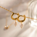 Hot selling French Style Freshwater Pearl Gold Plated Stainless Steel Jewelry Elegant Drop Earrings For Female Jewelry Girl