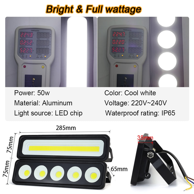 Focos LED Spotlight 50W 100W AC 220V Refletor LED Spot Flood Light Garden Floodlight Outdoor Kitchen Street Landscape Lighting