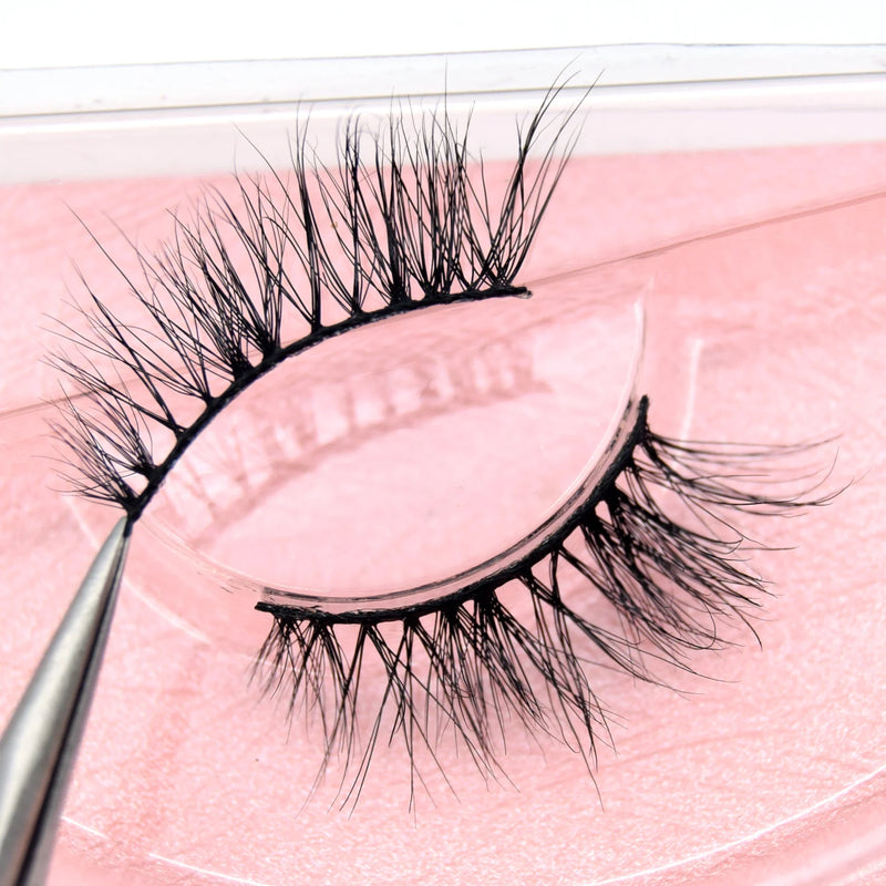 Visofree Half Mink Lashes Make Up False Eyelashes Hand Up Natural Long Mink Lashes Cruelty Free Crisscross Mink Fake Eyelashes