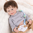 BRASTOY Reborn Painted Reborn Baby Doll Realistic Boy 55cm Silicone Body Can Take Bath