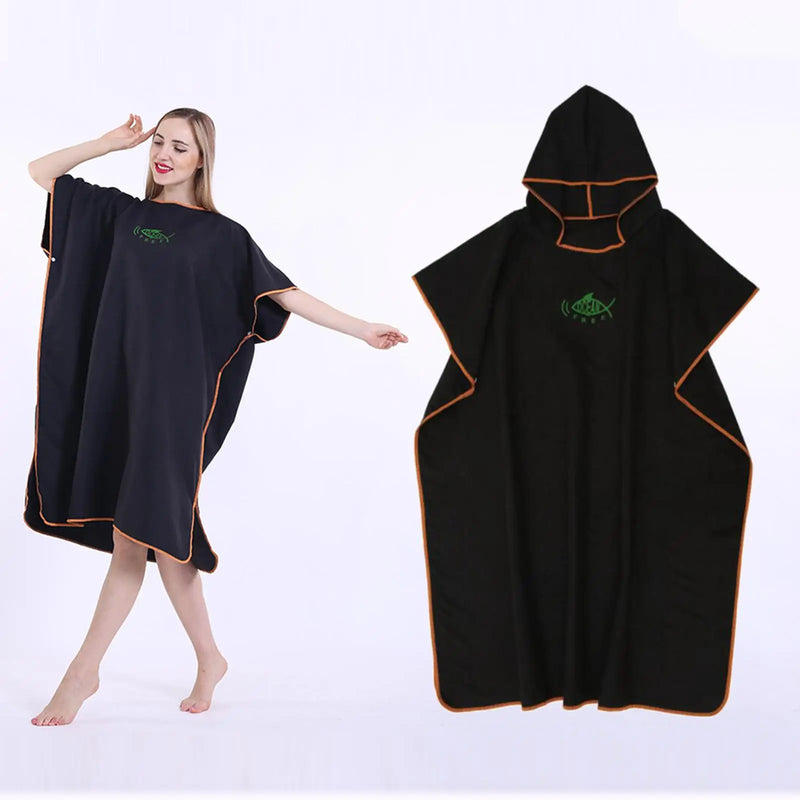 Wetsuit Changing Robe Surf Poncho Hood Changing Towel Quick-Drying Swimming Towel Bath Robe Thermal for Women Men