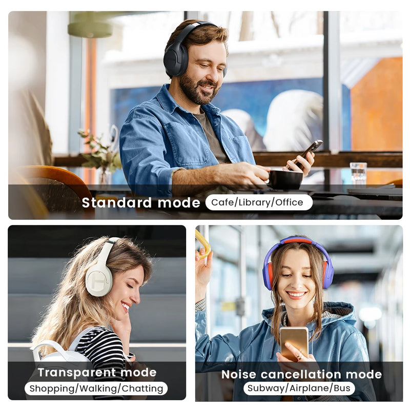 HAYLOU S35 ANC Wireless Bluetooth 5.2 Headphones 42dB Over-ear Noise Cancellation Headsets 40mm Driver 60H Playtime Earphones