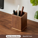 Office Home Desktop Organizer Black Walnut Ebony Wooden Storage Box Multi Compartment Remote Control Stationeries Pen Holder