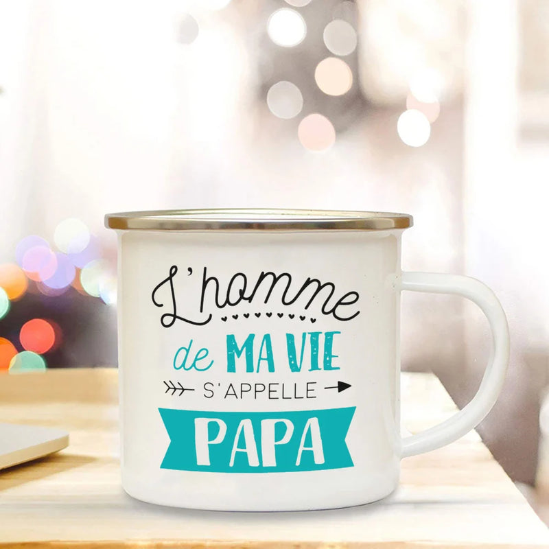 The Entire Universe Best Dad Print Coffee Cup Enamel Mugs Gift Father's Day Drink Wine Juice Cup Fathers Day Gifts Enamel Mug