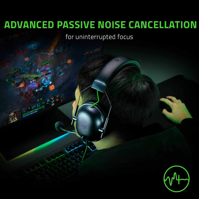 Razer BlackShark V2 X Wired Esports Headset Advanced Passive Noise Cancellation, 7.1 Surround Sound, Hyperclear Cardioid Mic