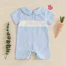 Infant Easter Bunny Romper Sleeveless Round Neck Train Embroidery Jumpsuit Baby Boy Newborn Playsuit Outfit Costume