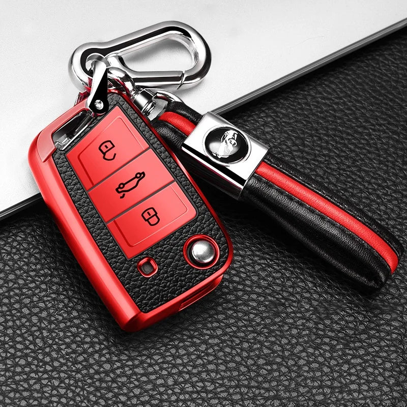 2021 New Soft TPU Car Key Case Cover For Volkswagen VW Golf 7 MK7 Tiguan mk2 for Skoda Octavia A7 Kodiaq 2017 2018 2019