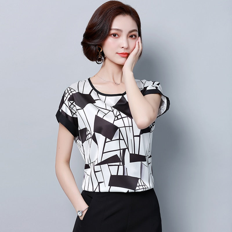 Fashion Plus Size Women Blouse Shirt Summer Chiffon 4XL Ladies Tops Loose Blouse Women Shirt Blusas Femininas Blusas 0451 30