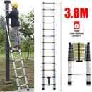 DayPlus 2.6M-5M Telescopic Ladder Sturdy Aluminum Telescoping Extension Ladder 330lb Max Load EN131 for Household Outdoor Work