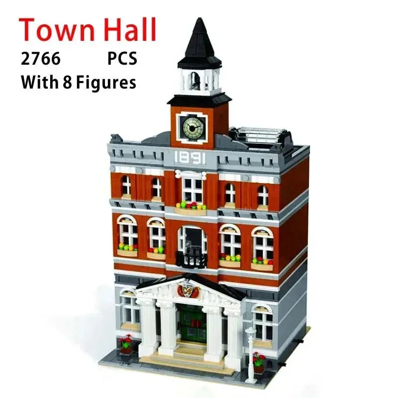 2766 PCS Town Hall Building Blocks Bricks Education Toys Christmas Birthday Gifts Compatible 15003 10224