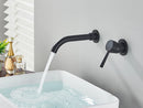 Black Basin Faucet Wall Mounted Gold 360° Rotating Bathroom Sink Faucets Embedded Hot Cold Water Mixer Tap Dual Hole Basin Crane