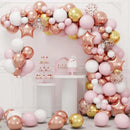 1set Rose Gold Balloon Garland Arch Kit with Pink Gold White Balloon for Graduate Day Proposal Valentine's Day Confession